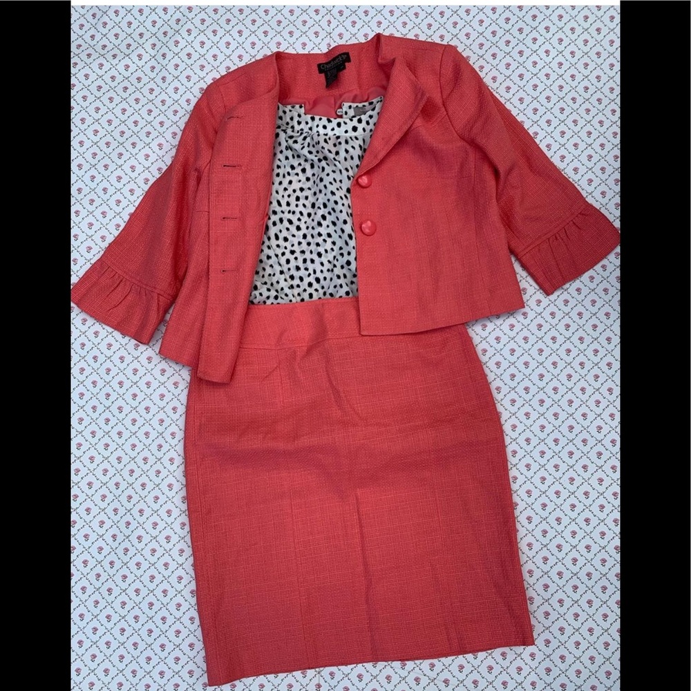 Chadwick’s coral skirt suit shirt in other listing